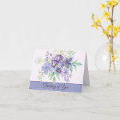 Carte Iris d'aquarelle violet et bleu personnalisables n (Fleur jaune)