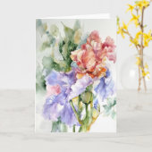 Carte Iris En Aquarelles (Fleur jaune)