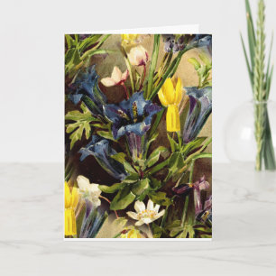 Carte Iris et jonquille vintage pour la fête des mères
