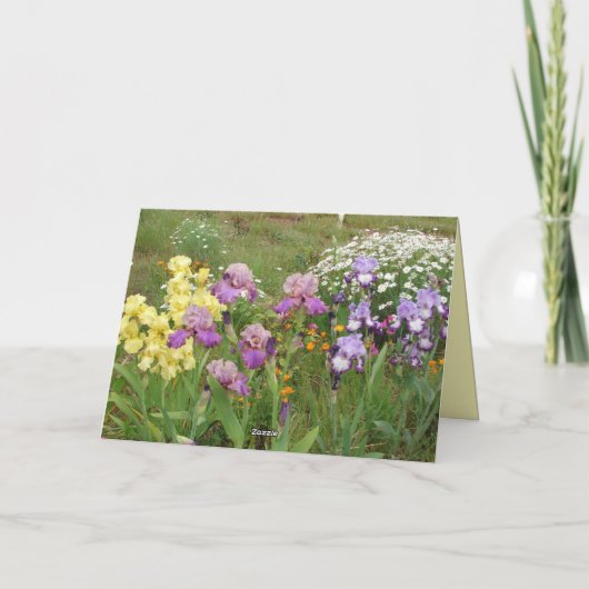 Carte Iris iris fleurs fleurs fleurs jardin femmes Nom (Dos)