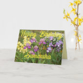 Carte Iris iris fleurs fleurs fleurs jardin femmes Nom (Fleur jaune)