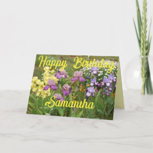 Carte Iris iris fleurs fleurs fleurs jardin femmes Nom