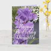 Carte Iris Irises Fleur violette Nom Floral Anniversaire (Fleur jaune)