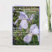 Carte Iris Irises Violet Citation Florale Inspirante (Dos)