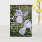Carte Iris Irises Violet Citation Florale Inspirante (Fleur jaune)