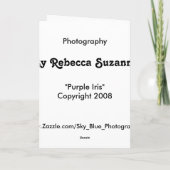 Carte Iris pourpre (Dos)