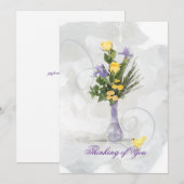 Carte Iris & Roses Jaunes Penser à vous (Devant / Derrière)