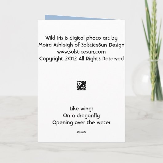 Carte Iris sauvage (Dos)