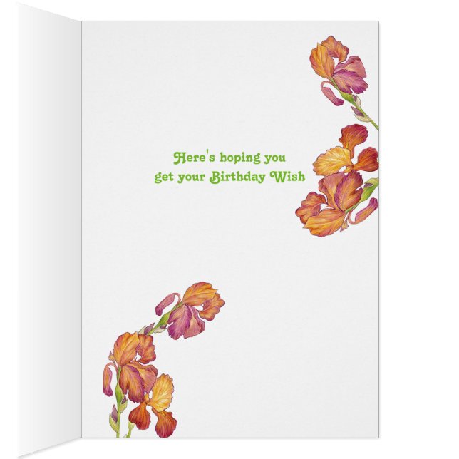 Carte Iris Souhaite Anniversaire (Intérieur (Droit))