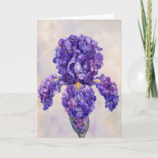 Carte Iris Violet Anniversaire (Devant)