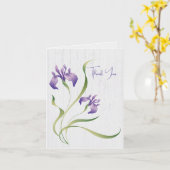 Carte Iris Violet Merci Sur Bois (Fleur jaune)