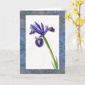 Carte "Iris Watercolor avec Morris Design" (Fleur jaune)