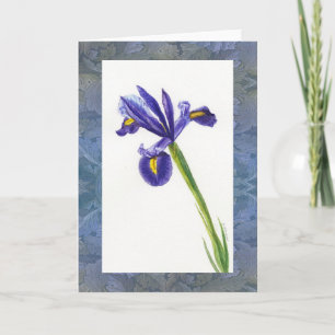 Carte "Iris Watercolor avec Morris Design"