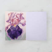 Carte Iris Watercolor Purple Garden Voeux d'anniversaire (Intérieur)