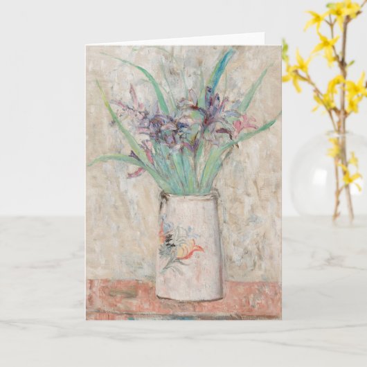 Carte Irises dans un vase de fleurs blanches | Tadeusz M (Fleur jaune)