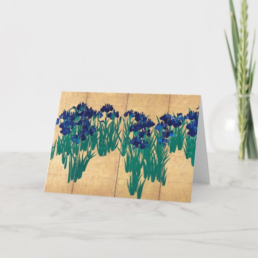 Carte Irises Japonais, Ogata Kōrin (Devant)