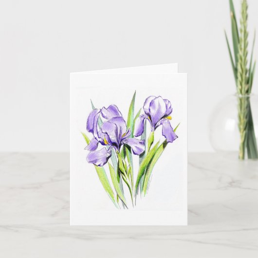Carte Irises Note Card (Devant)