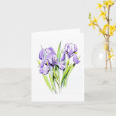 Carte Irises Note Card (Fleur jaune)