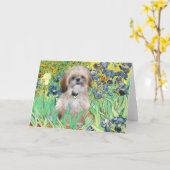Carte Irises - Shih Tzu (P) (Fleur jaune)