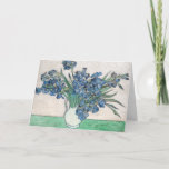 Carte Irises | Vincent Van Gogh<br><div class="desc">Irises (1890) | Oeuvre originale de l'artiste post-impressionniste néerlandais Vincent Van Gogh (1853-1890). Le tableau représente une vie calme avec un bouquet plein de fleurs bleues sur une table verte contre un arrière - plan blanc crémeux. Utilisez les outils de conception pour ajouter du texte personnalisé ou personnaliser l'image.</div>