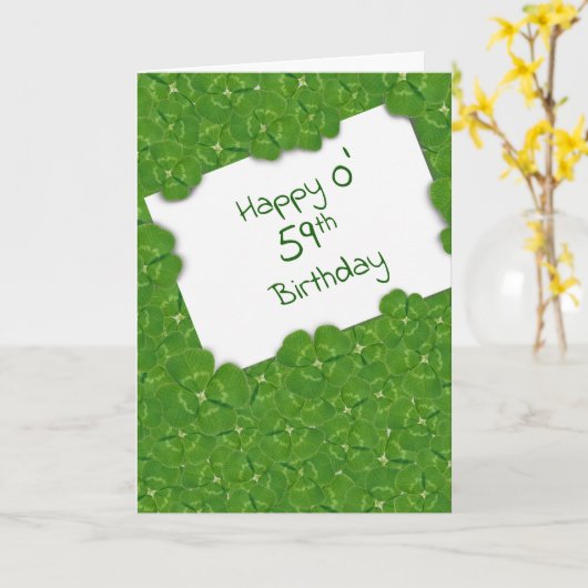 Carte Irish 59th Birthday and Shamrocks (Fleur jaune)