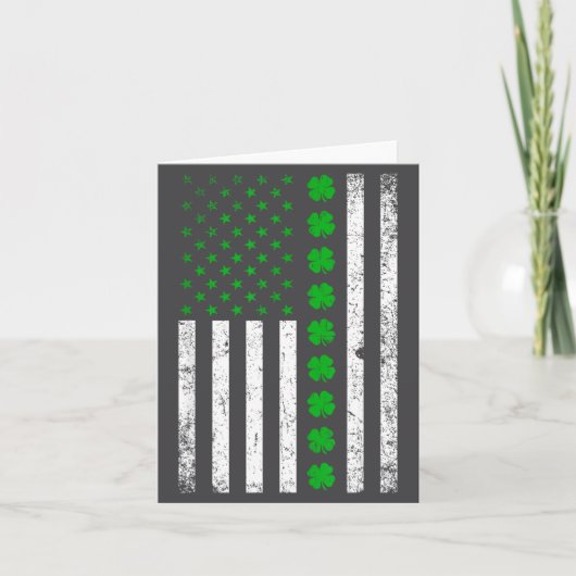 Carte Irish American Flag St. Patrick's Day Shamrock  (Devant)
