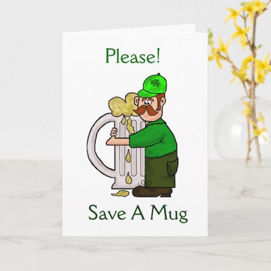 Carte Irish Beer Hugger St. Patrick's Day Greeting Card (Fleur jaune)