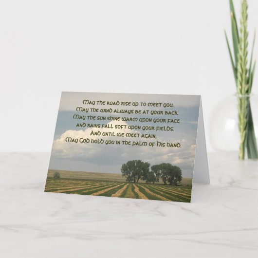 Carte Irish Blessing Farmland Photo Blank (Devant)