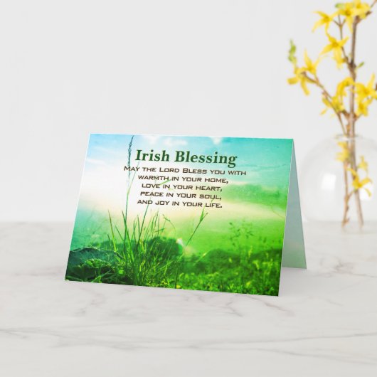Carte Irish Blessing, Love in Your Heart, Cliffs Irlande (Fleur jaune)