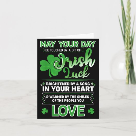 Carte Irish Blessing Lucky Quotes Sayings St. Patrick's  (Devant)
