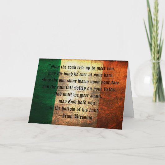 Carte Irish Blessing on Distressed Flag Greeting Card (Devant)