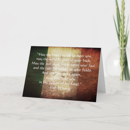 Carte Irish Blessing on Distressed Flag Greeting Card (Devant)