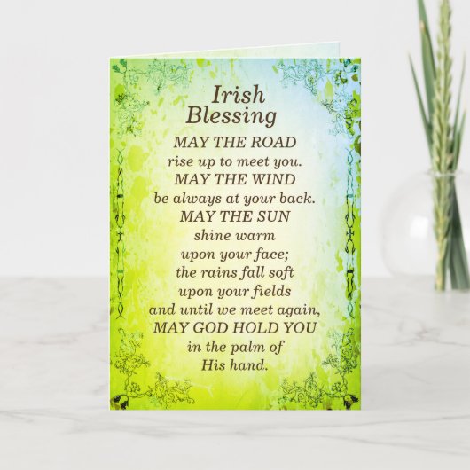 Carte Irish Blessing, que la route monte pour vous renco (Devant)