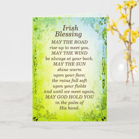 Carte Irish Blessing, que la route monte pour vous renco (Fleur jaune)