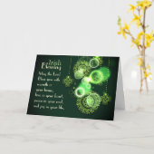 Carte Irish Blessing The Lord Bless You, Design Shamrock (Fleur jaune)