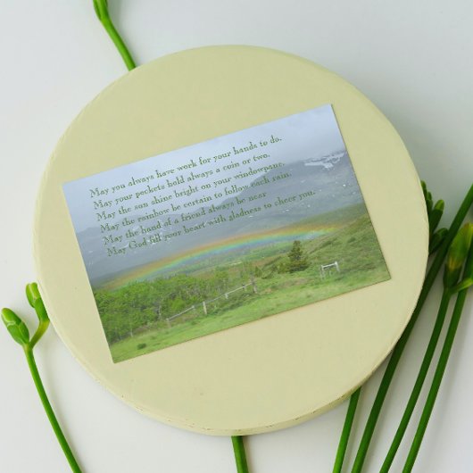 Carte Irish Blessing Valley Rainbow Photo Blank