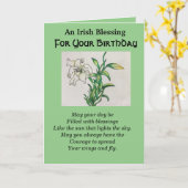 Carte Irish Blessy Joyeux Courage d'anniversaire White L (Fleur jaune)