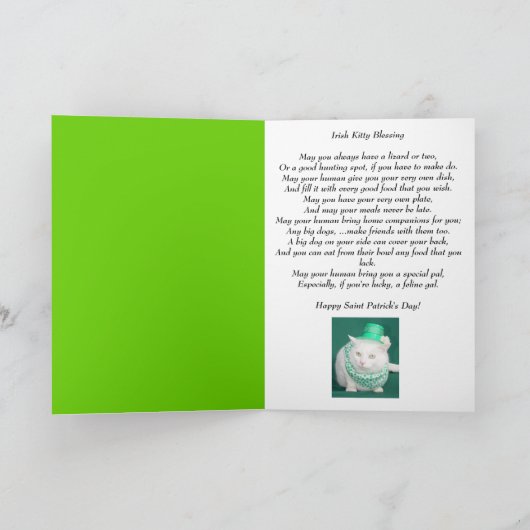 Carte Irish Bubba Kitty Blessing (Intérieur)