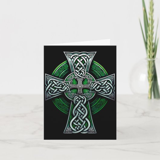Carte Irish Celtic Cross Knot Christian Holy Trinity Sco (Devant)
