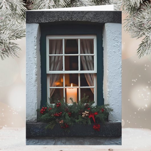 Carte Irish Christmas Candle in Window Happy Christmas