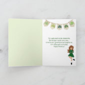 Carte Irish Dance Shamrock souhaite Brown Cheveux Annive (Intérieur)