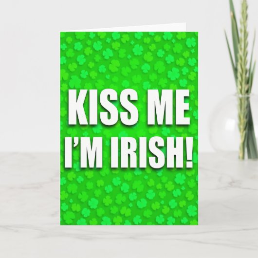 Carte Irish Glitter Texture Kiss Me Card (Devant)