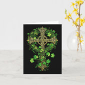 Carte Irish Harp Celte Cross Knot Clover St Shamrock (Fleur jaune)