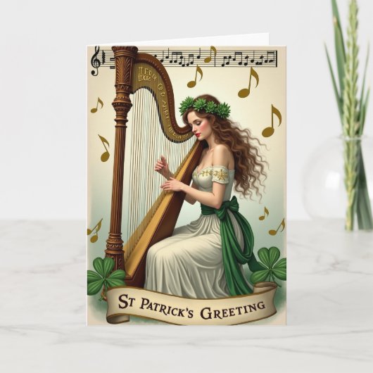 Carte Irish Harp Serenade St Patricks Card (Devant)