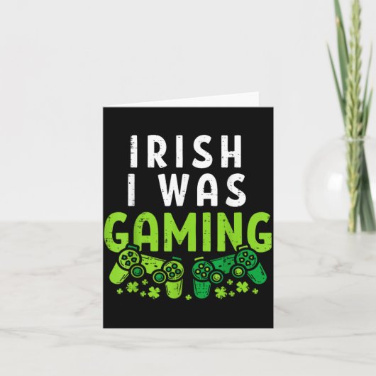 Carte Irish I Was Gaming Funny St Patricks Day Gamer Boy (Devant)