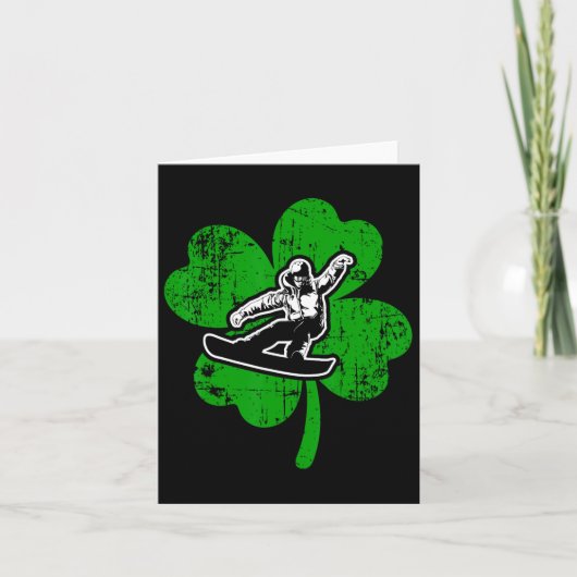 Carte Irish Leaf Snowboard Saint-Patrick Jour Vert Gi (Devant)