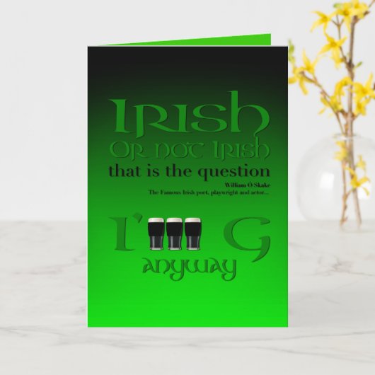 Carte Irish or not Irish Original St Patrick's Day Gr2GC (Fleur jaune)
