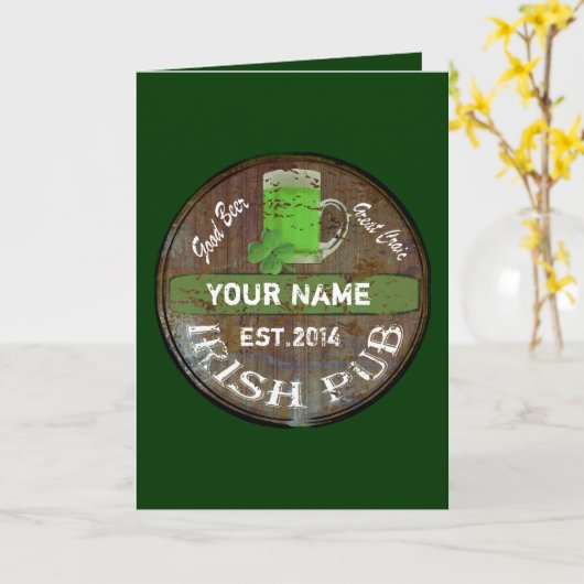 Carte Irish pub (Fleur jaune)