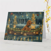 Carte Irish Red Setter Christmas Festive Voyage (Fleur jaune)
