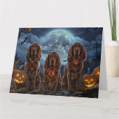 Carte Irish Red Setter Halloween Épouvante (Devant)